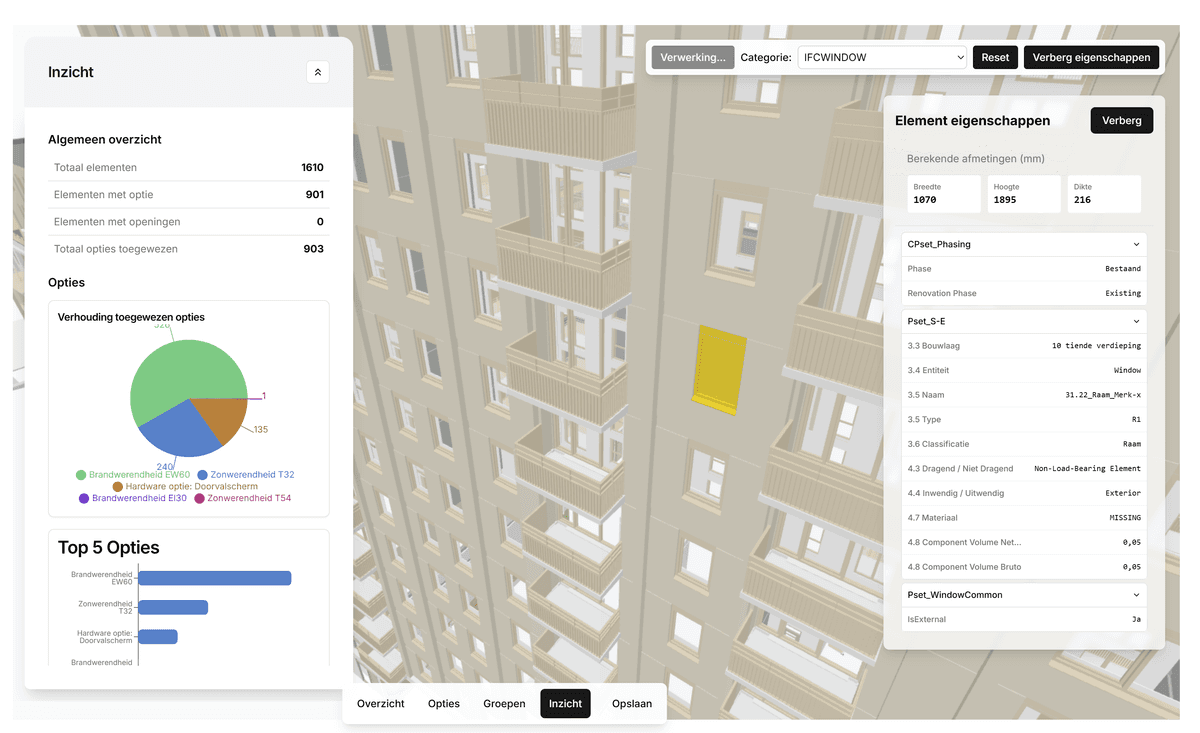 Gebruiksvriendelijke digitale BIM-calculatie voor aluminium kozijnen